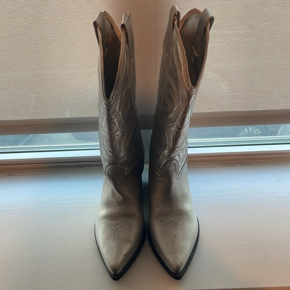 Steve Madden Silver Cowboy Boots - Picture 8 of 12